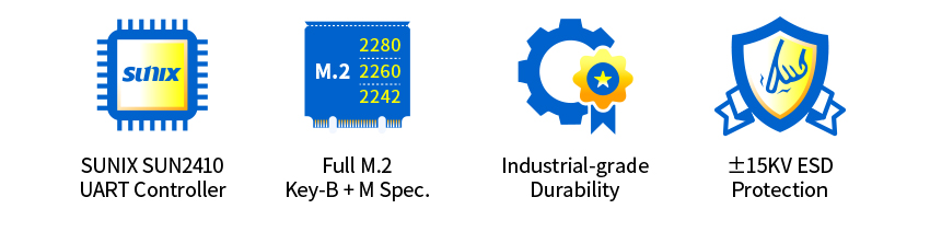 M.2 to RS-232 features