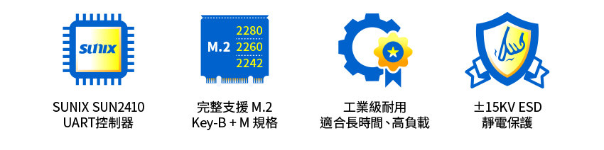 M.2 to RS-232 features